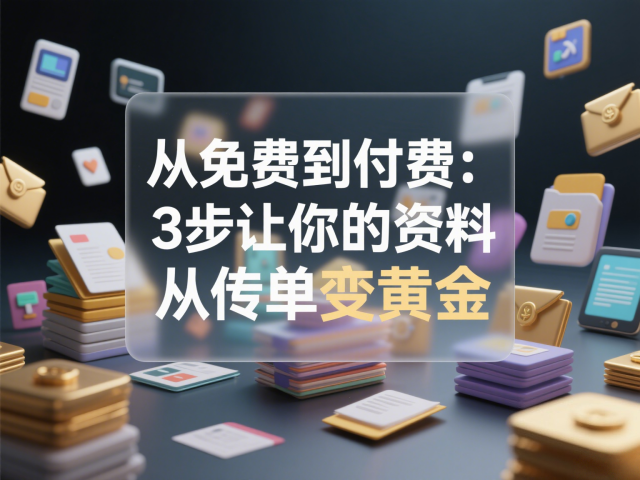从免费到付费：3步让你的免费资料从传单变黄金